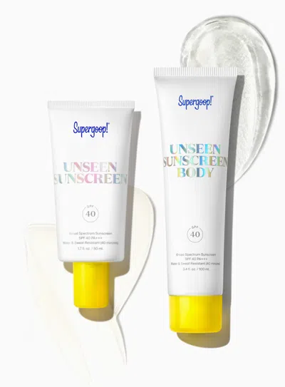Supergoop Unseen Face & Body Set Sunscreen ! In White