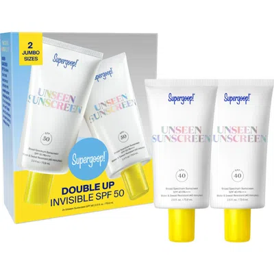 Supergoop !® Unseen Sunscreen Broad Spectrum Spf 50 Duo $96 Value In Transparent