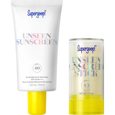 Supergoop !® Unseen Sunscreen Jumbo + Go Set $78 Value In No Color