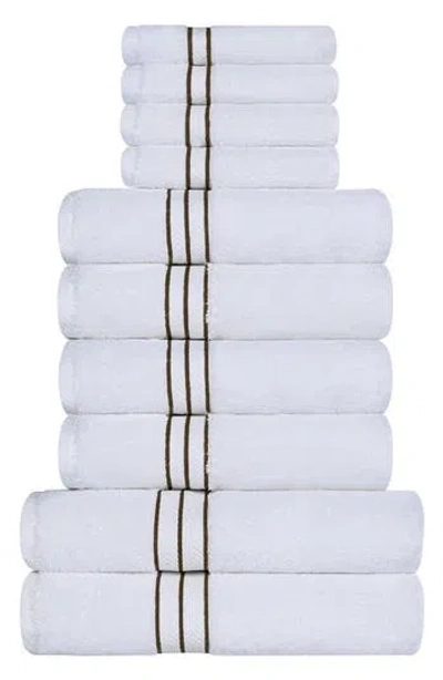Superior 10-piece Turkish Cotton Towel Set In Blue
