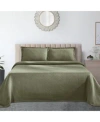 Superior 100 Cotton Basketweave Matelasse All Season Coverlet Sets In Green