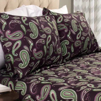 Superior 100% Cotton Flannel Paisely Pillowcase In Multi