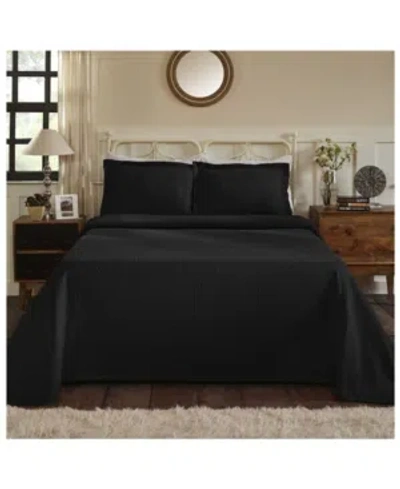 Superior 100% Cotton Fleur De Lis Medallion All-season 2-piece Coverlet Set, Twin In Black