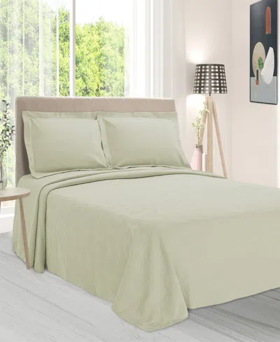 Superior 100% Cotton Paisley Matelasse All-season 3-piece Coverlet Set, Queen In Ivory
