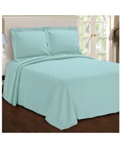 Superior 100% Cotton Paisley Matelasse All-season 3-piece Coverlet Set, Full In Aqua