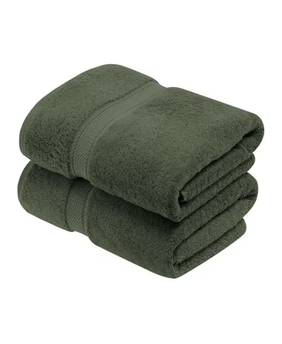 Superior 100% Egyptian Cotton 2-pc Bath Towel Set In Forest Green