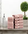 Superior 100% Egyptian Cotton 6-pc Face Towel Set In Pink