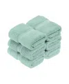 Superior Highly Absorbent 6 Piece Egyptian Cotton Ultra Plush Solid Face Towel Set Bedding In Sea Foam