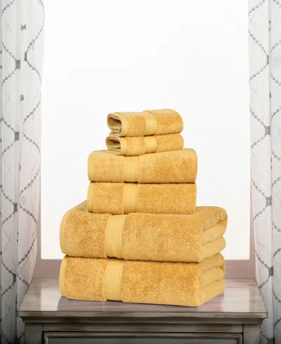Superior 100% Egyptian Cotton 6-pc Towel Set In Yellow