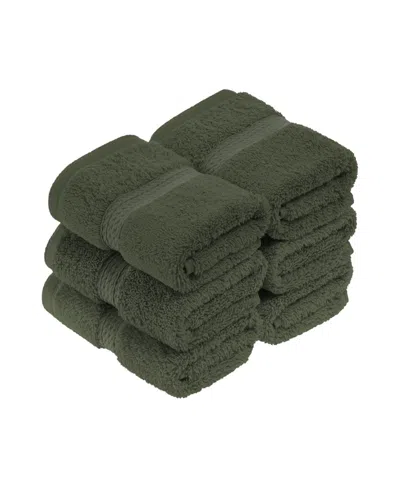 Superior 100% Egyptian Cotton 6-pc Face Towel Set In Forest Green