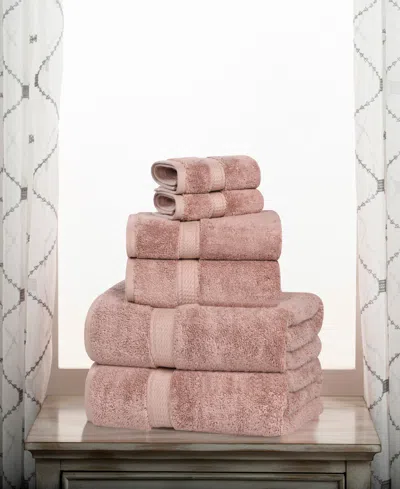 Superior 100% Egyptian Cotton 6-pc Towel Set In Pink