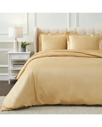 Superior 1000 Thread Count Egyptian Cotton Solid Duvet Cover Set In Gold