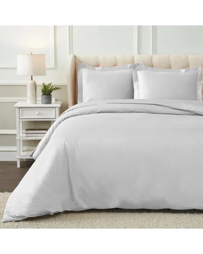 Superior 1000 Thread Count Egyptian Cotton Solid Duvet Cover Set In Platinum