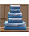 Superior Quick-drying Solid And Marble Effect 10pc Towel Set In Blue