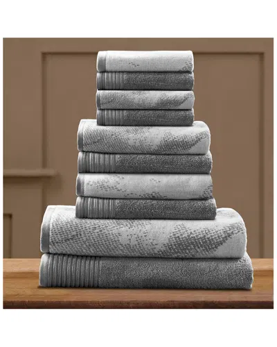 Superior 10pc Cotton Towel Set In Gray