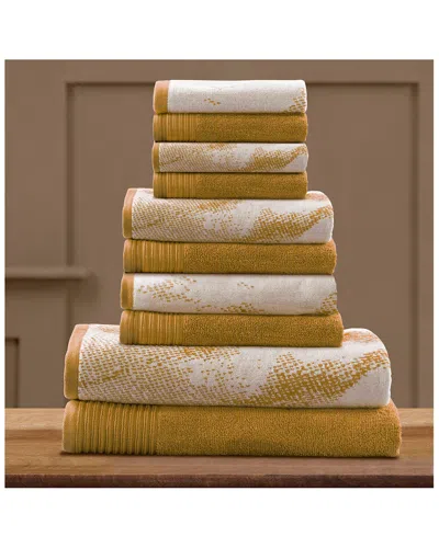 Superior 10pc Cotton Towel Set In Gold