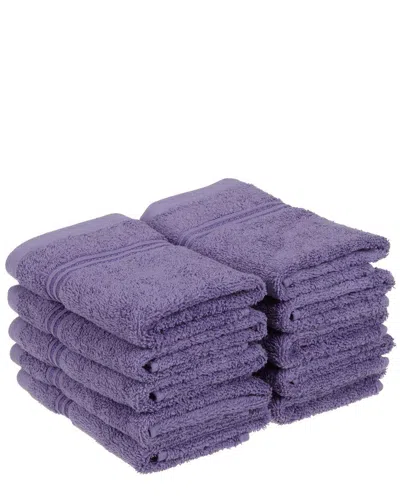 Superior 10pc Egyptian Cotton Washcloth Set In Purple