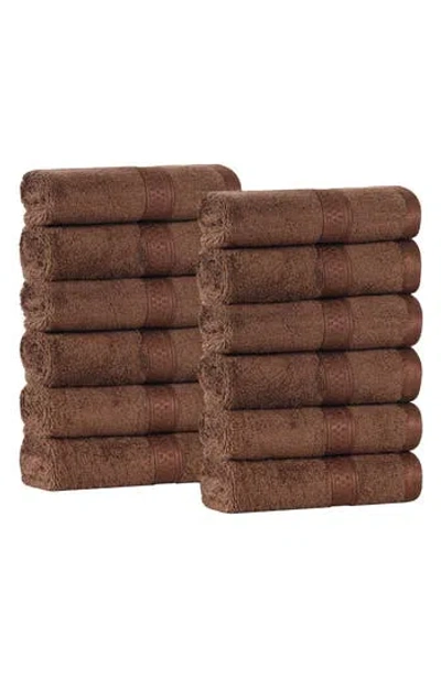 Superior 12-pack Face Towel Set In Brown
