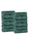 Superior 12-pack Face Towel Set In Green