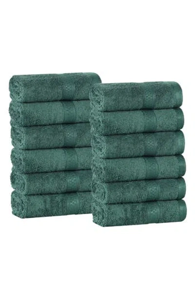 Superior 12-pack Face Towel Set In Green