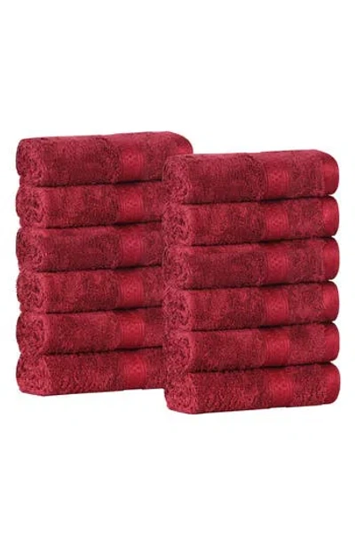Superior 12-pack Face Towel Set In Red