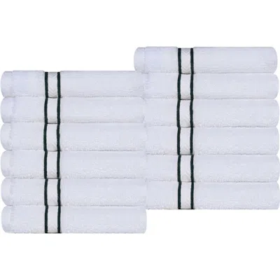 Superior 12-piece Turkish Cotton Washcloths In Blue