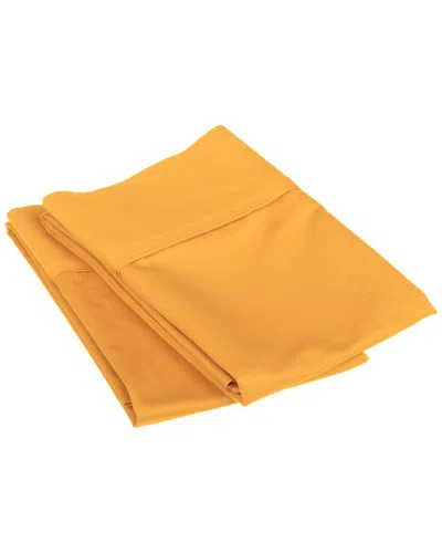 Superior 1200 Thread Count Solid 2pc Pillowcase Set In Yellow