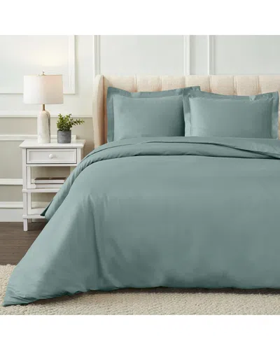Superior 1200 Thread Count Egyptian Cotton Solid Duvet Cover Set In Blue