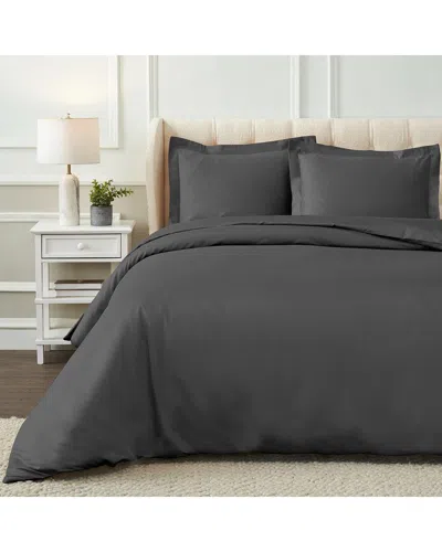 Superior 1200 Thread Count Egyptian Cotton Solid Duvet Cover Set In Gray
