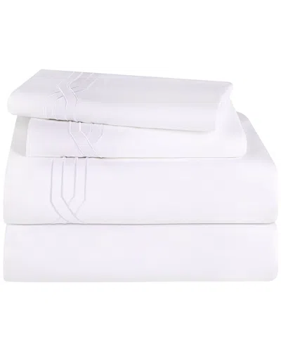 Superior 1200tc Egyptian Cotton Embroidered Geometric Scroll Bed Sheet Set