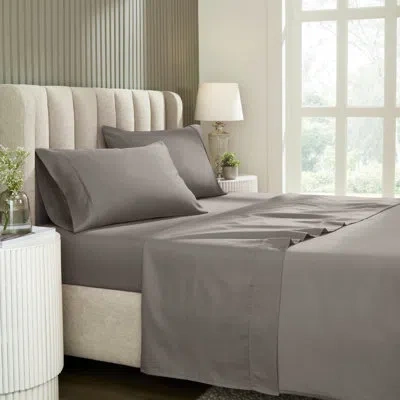 Superior 1200-thread Count Wrinkle Resistant Cotton Blend Deep Pocket Sheet Set In Gray