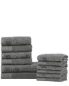 Superior 12pc Combed Cotton Towel Set In Gray