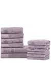 Superior 12pc Combed Cotton Towel Set In Purple
