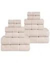Superior 12pc Zero Twist Cotton Waffle Honeycomb Plush Soft Absorbent Towel  Set