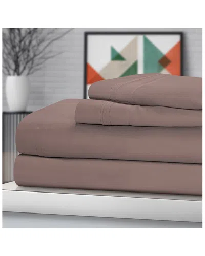 Superior 1500 Thread Count Egyptian Cotton Deep Pocket Solid Sheet Set In Brown