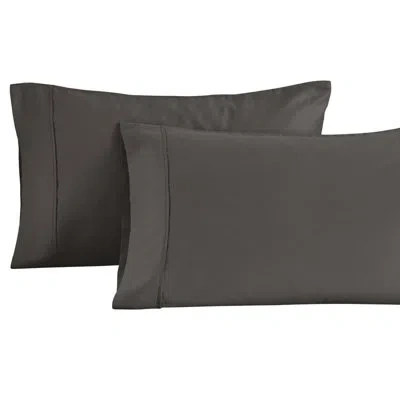 Superior 1500 Thread Count Soft Cotton Blend Sateen Pillowcase Set In Charcoal