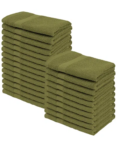 Superior 24pc Cotton Washcloth Set In Green