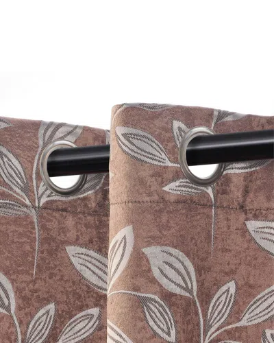 Superior 26x63 Leaves Modern Bohemian Blackout 2pc Curtain Panel Set In Copper