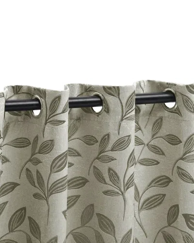 Superior 26x63 Leaves Modern Bohemian Blackout 2pc Curtain Panel Set In Green