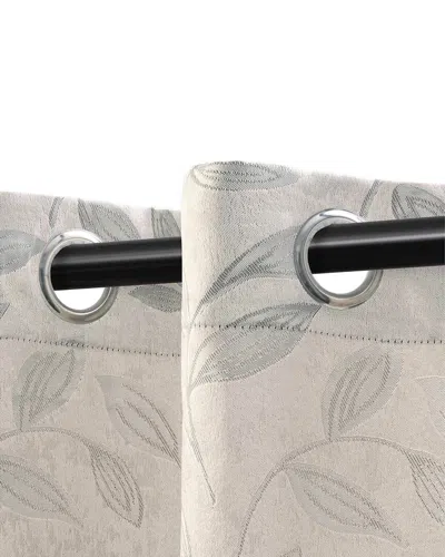 Superior 26x63 Leaves Modern Bohemian Blackout 2pc Curtain Panel Set In Ivory