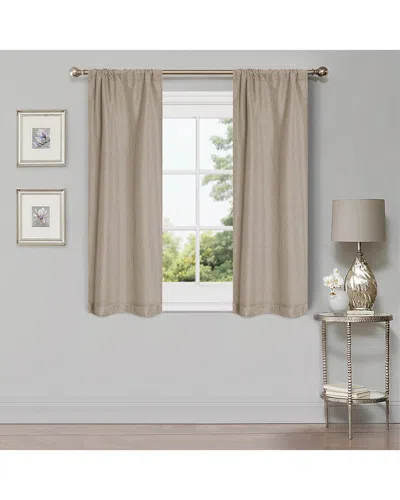 Superior 26x63 Linen-inspired Classic Modern Blackout 2pc Curtain Panel Set In Brown