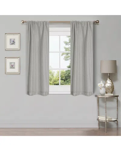 Superior 26x63 Linen-inspired Classic Modern Blackout 2pc Curtain Panel Set In White