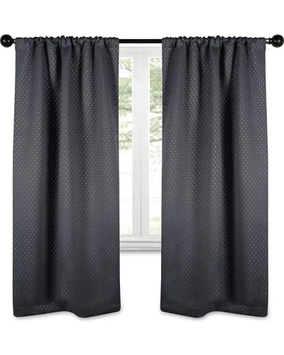 Superior 26x63 Shimmer Abstract Modern Blackout 2pc Curtain Panel Set In Grey