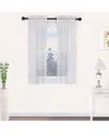 Superior 26x84 Bohemian Floral Scroll Sheer 2pc Curtain Panel Set In White