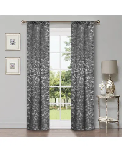 Superior 26x84 Leaves Modern Bohemian Blackout 2pc Curtain Panel Set