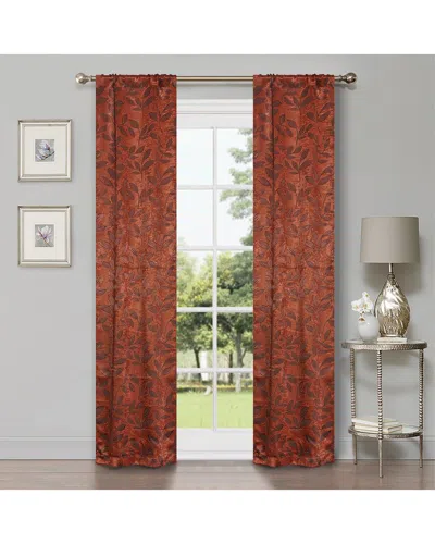 Superior 26x84 Leaves Modern Bohemian Blackout 2pc Curtain Panel Set In Copper