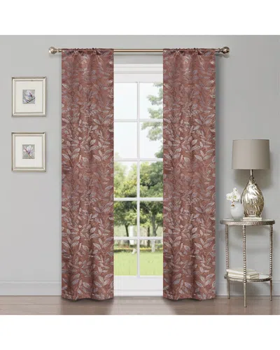 Superior 26x84 Leaves Modern Bohemian Blackout 2pc Curtain Panel Set In Copper