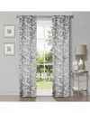 Superior 26x84 Leaves Modern Bohemian Blackout 2pc Curtain Panel Set In Grey
