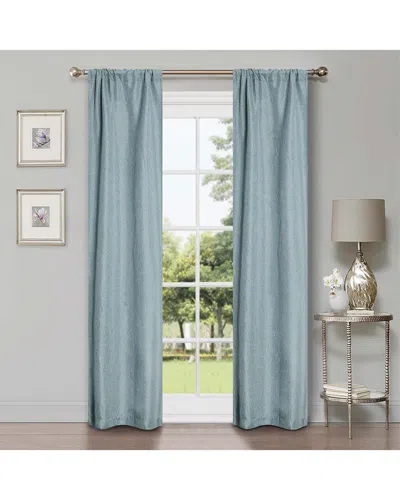 Superior 26x84 Linen-inspired Classic Modern Blackout 2pc Curtain Panel Set In Blue