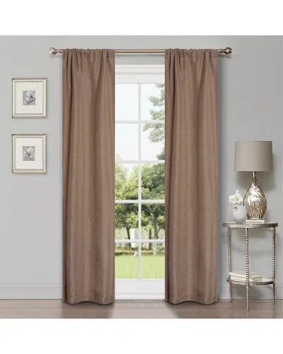 Superior 26x84 Linen-inspired Classic Modern Blackout 2pc Curtain Panel Set In Brown